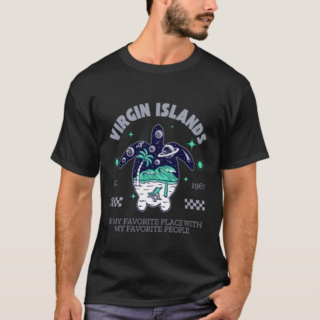 T-shirt British Virgin Islands turtle (Devant)