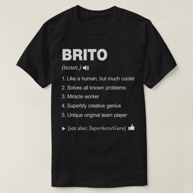 T-shirt Brito Nom Définition Signification Famille Amusant (Design devant)