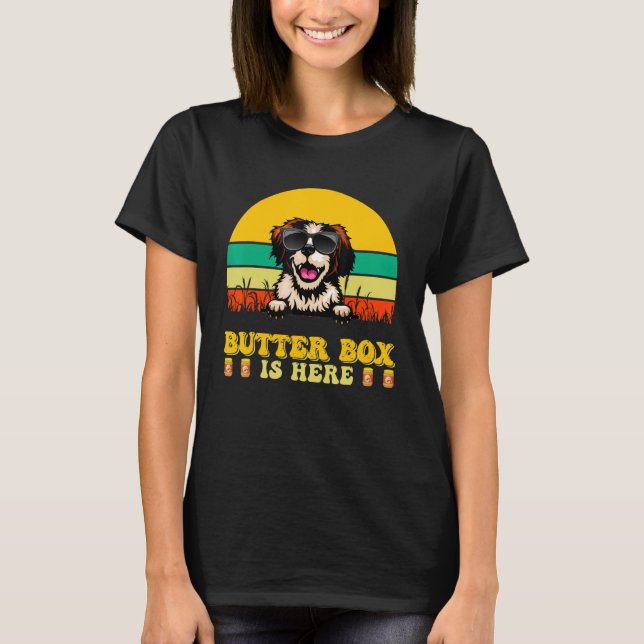 T-shirt Brittany Dog Butter Box Is Here  Father s Day (Devant)