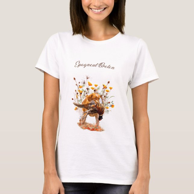 T-shirt Brittany Spaniel, Chasse Pheasant Coffee Mug T-Sh (Devant)