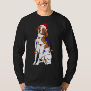 T-shirt Brittany Spaniel Chien portant les lumières du Cas