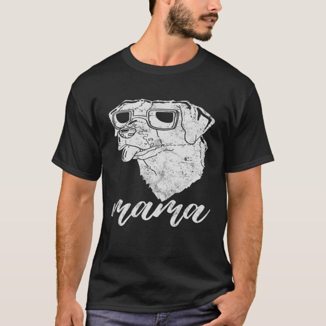 T-shirt Brittany Spaniel Mama Maman Vintage (Devant)
