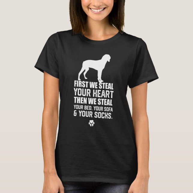 T-shirt Brittany Spaniel Steal Your Heart Steal Your Bed s (Devant)