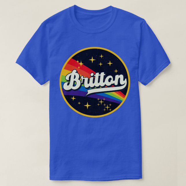 T-shirt Britton Rainbow Dans L'Espace Style Vintage (Design devant)