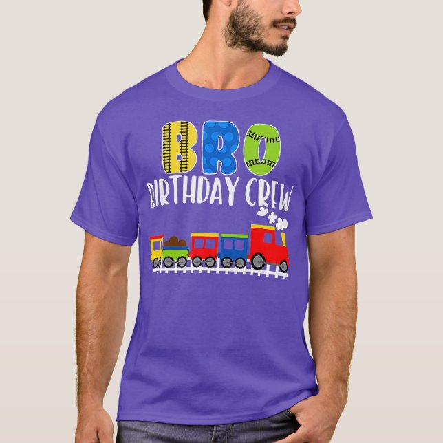 T-shirt Bro Birthday Crew Train Birthday Boy (Devant)