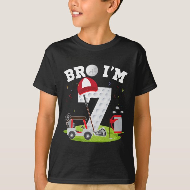 T-shirt Bro I'm 7 year old Golf Thème 7ème anniversaire Go (Devant)