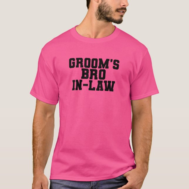 T-shirt Bro In Law Brother Family Matching Ba de Mens Groo (Devant)