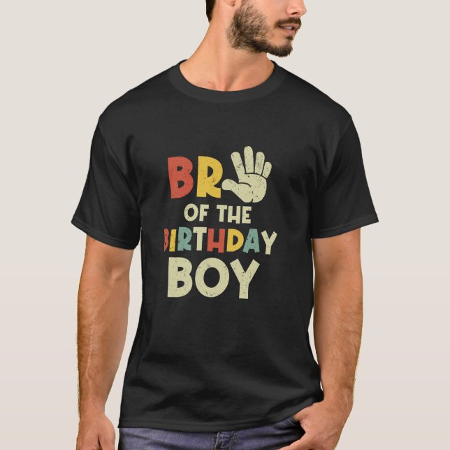 T-shirt Bro Of The Birthday Boy Hi Cinq Ans Anniversaire F (Devant)