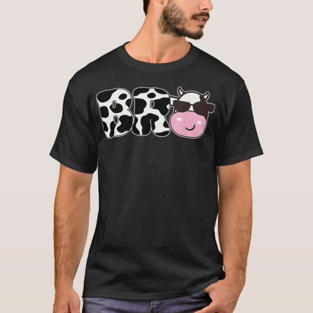 T-shirt Bro of The Birthday Girl Farm Cow Themed Family Ma (Devant)