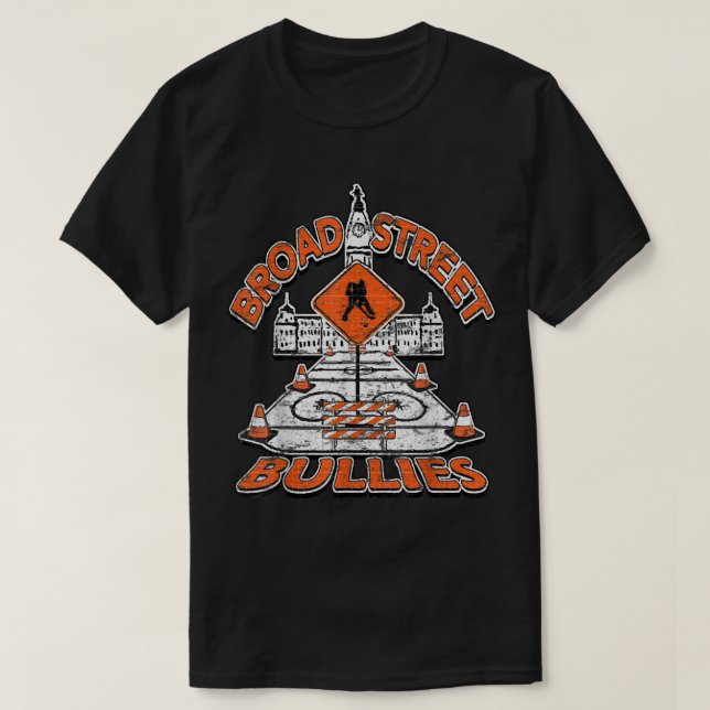 T-shirt Broad Street Bullies Philadelphie Orange et Noir (Design devant)