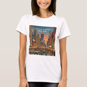 T-shirt Broadway New York Voyage Art Vintage