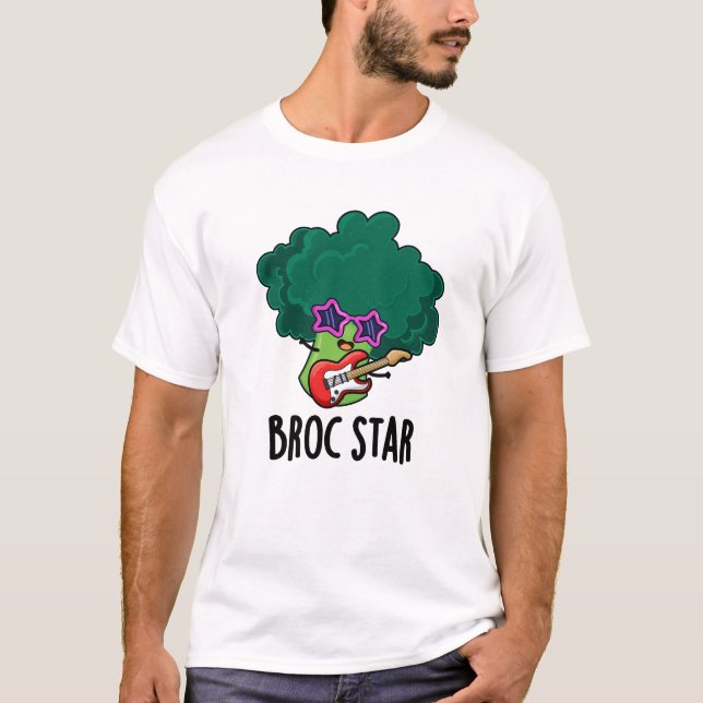 T-shirt Broc Star Funny Brocolli Rock Star Pun (Devant)