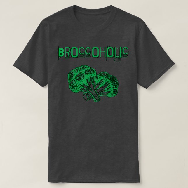 T-shirt Broccoholic Broccoli for Vegans and Vegetarians  (Design devant)