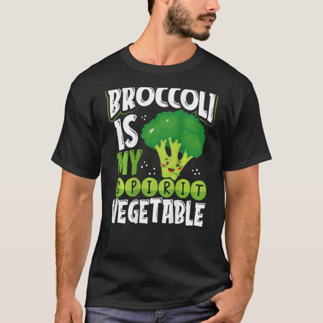 T-shirt Broccoli Is My Spirit Vegetable Backprint Vegetabl (Devant)
