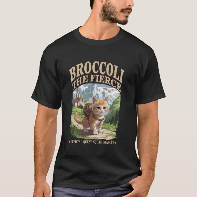 T-shirt Broccoli le Chat de l'Aventure Fantastique Quête F (Devant)