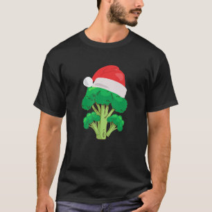 T-shirt Broccoli Santa Hat Noël Vêtements Végétariens