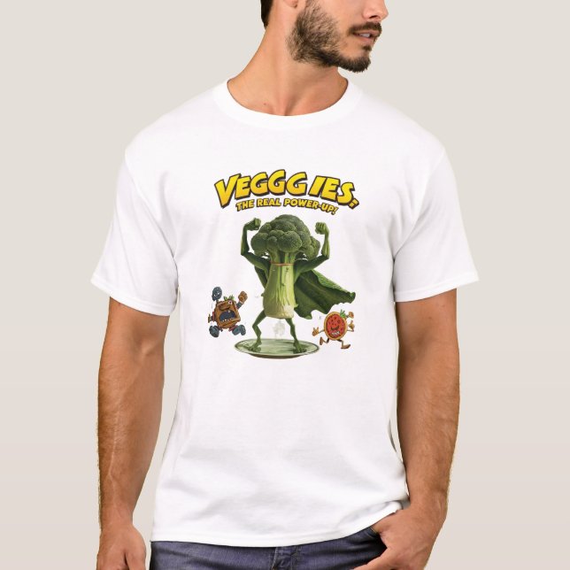 T-shirt Broccoli Superhero Veggies Power (Devant)