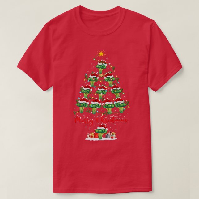 T-shirt Broccoli Vegetable Matching Père Noël Broccoli Chr (Design devant)
