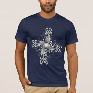 T-shirt Broche à Quatre Feuilles Perle et Filigrane d'Arge