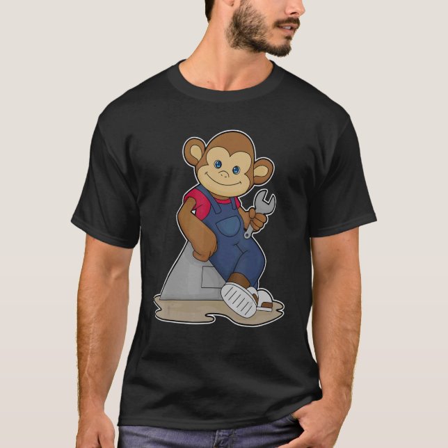 T-shirt Broche mécanique singe (Devant)