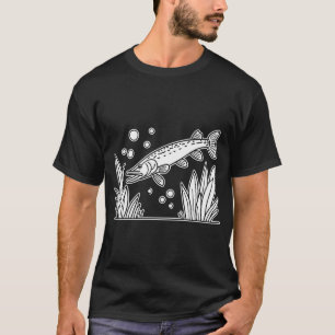 T-shirt brochet nageant furtivement parmi les plantes sous