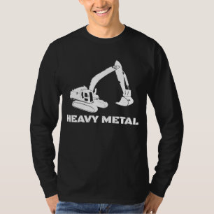 T-shirt Brochure en métal lourd Brochure Bulldozer Pun Tee