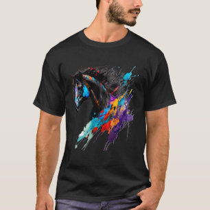 T-shirt Brochure friésienne de peinture de cheval Splatt E