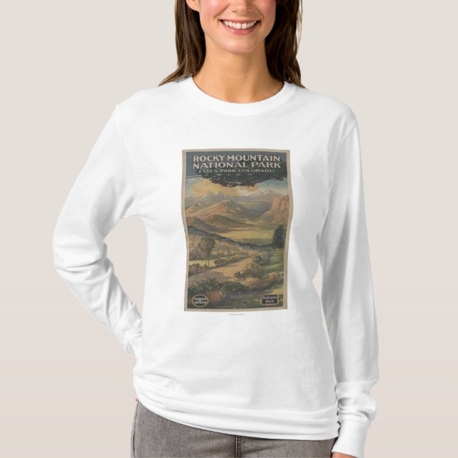 T-shirt Brochure rocheuse de parc national de Mt. # 1 (Devant)