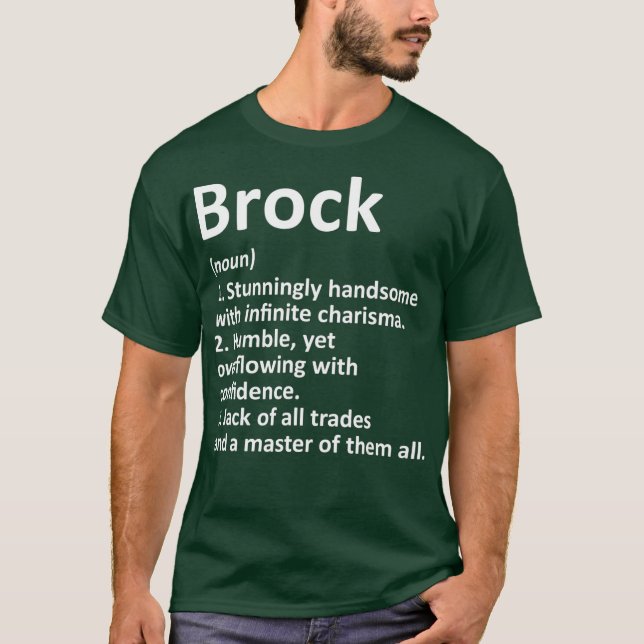 T-shirt BROCK Definition Personalized Name Funny Gift (Devant)