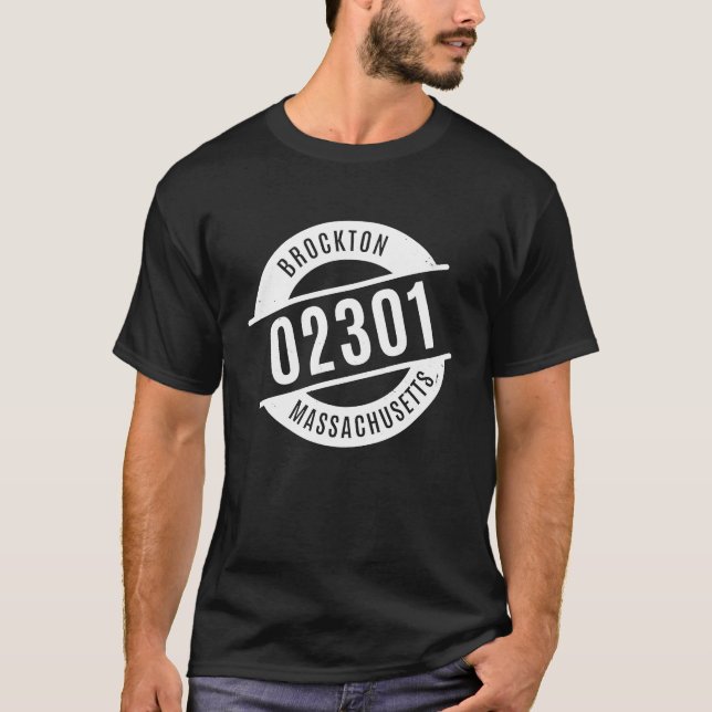 T-shirt Brockton Massachusetts 02301 Zip Code Distressed (Devant)
