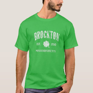 T-shirt Brockton Massachusetts Varsity Shamrock Vintage St