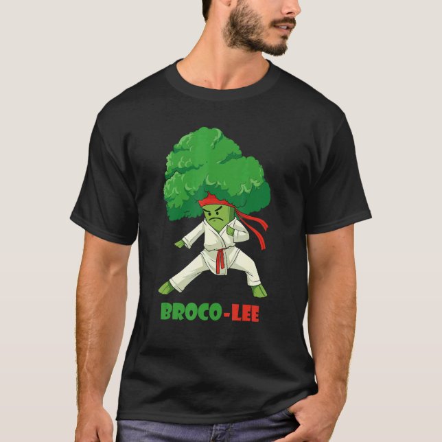 T-shirt Broco Lee Vegetarian Broccoli Karate (Devant)