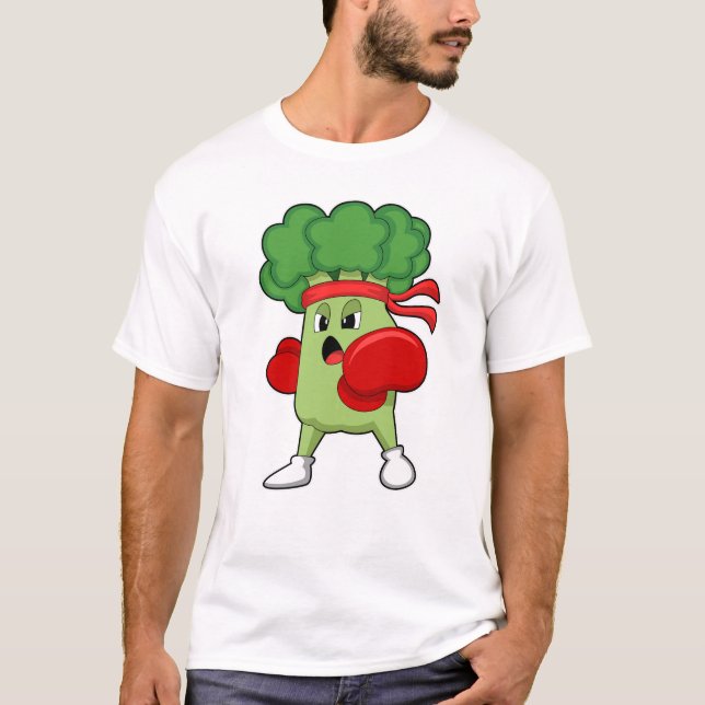T-shirt Brocoli à la boîte avec gants de boxe (Devant)