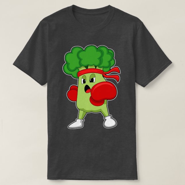 T-shirt Brocoli à la boxe avec des gants de boxe (Design devant)
