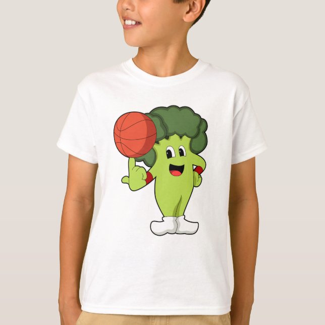 T-shirt Brocoli aux sports de basketball (Devant)