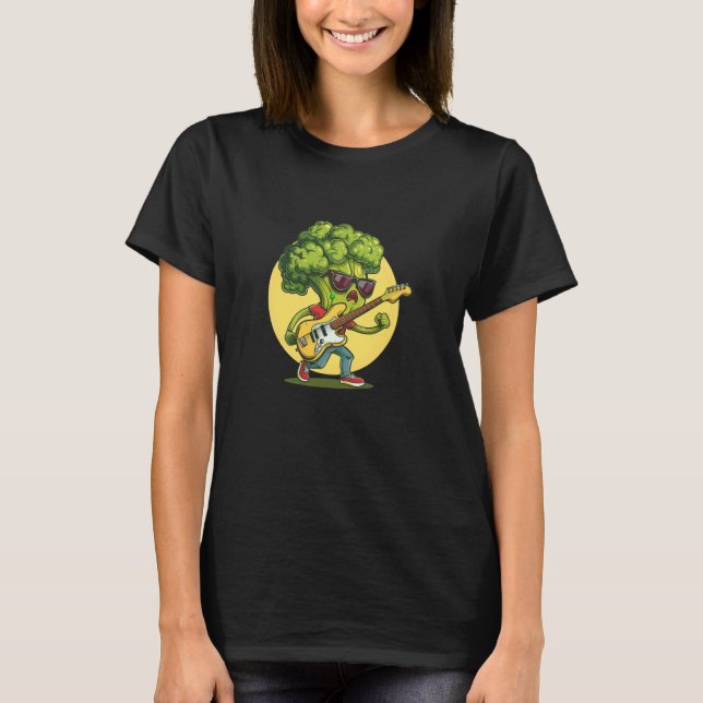 T-shirt Brocoli avec lunettes de soleil et costume de guit (Devant)