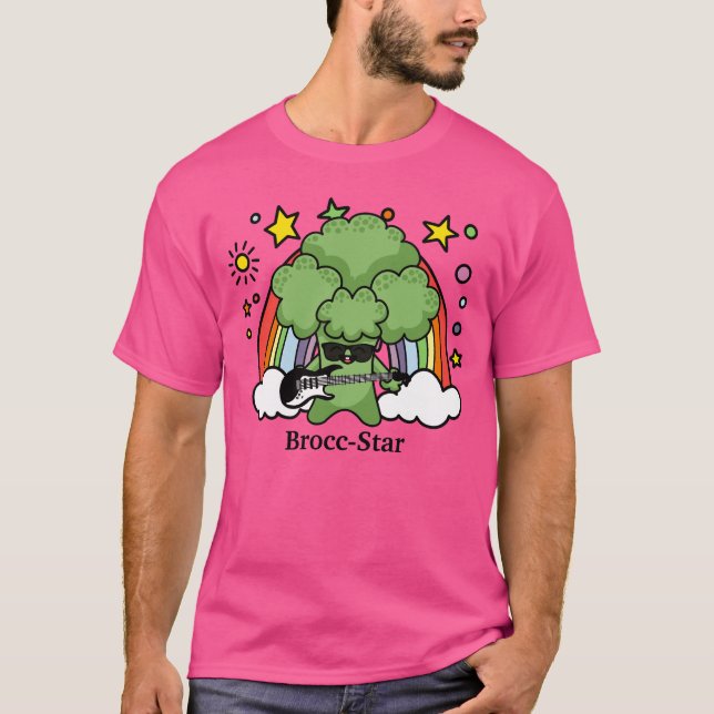 T-shirt Brocoli vert Brocc, rock Star (Devant)