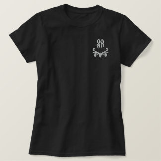 T-shirt Brodé Elégant Monogramme Initiales Brodée Chemise