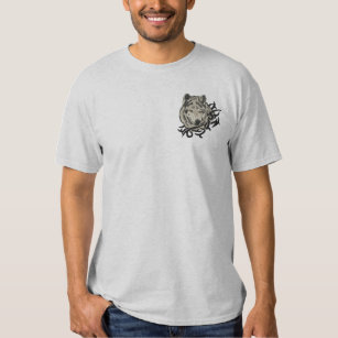 T-shirt Brodé Loup gris