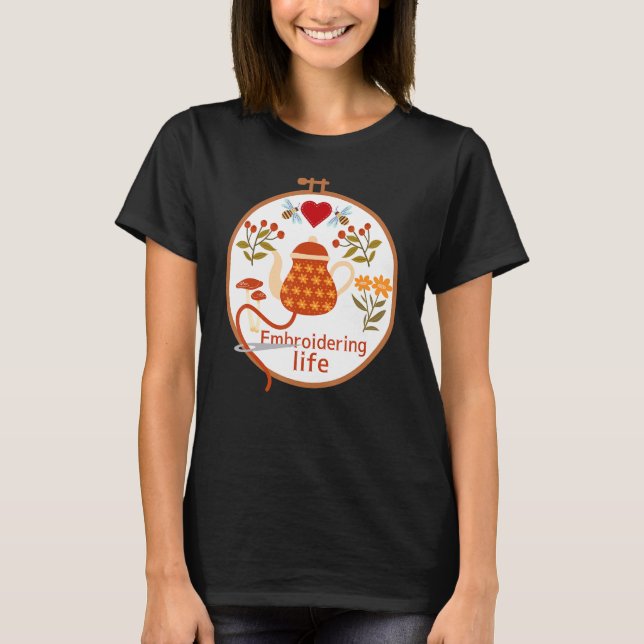 T-shirt Broder la vie Brodery Hoop (Devant)