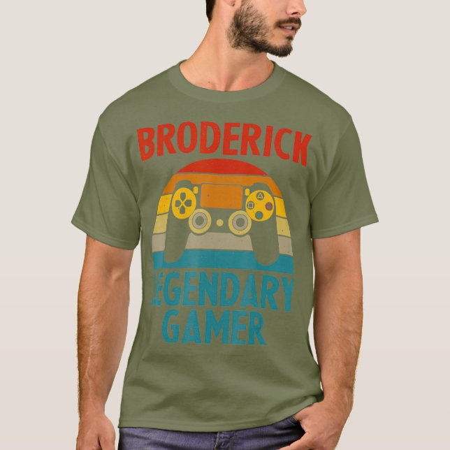 T-shirt BRODERICK Nom du cadeau Personnalisé Funny Gaming (Devant)