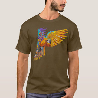 T-shirt Broderie colorée de perroquets