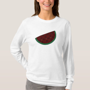 T-shirt Broderie de pastèque de Palestine rouge tatreez