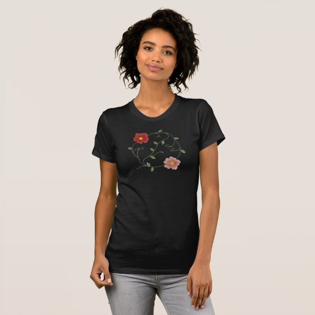 T-shirt Broderie Fleur Éternelle (Devant entier)