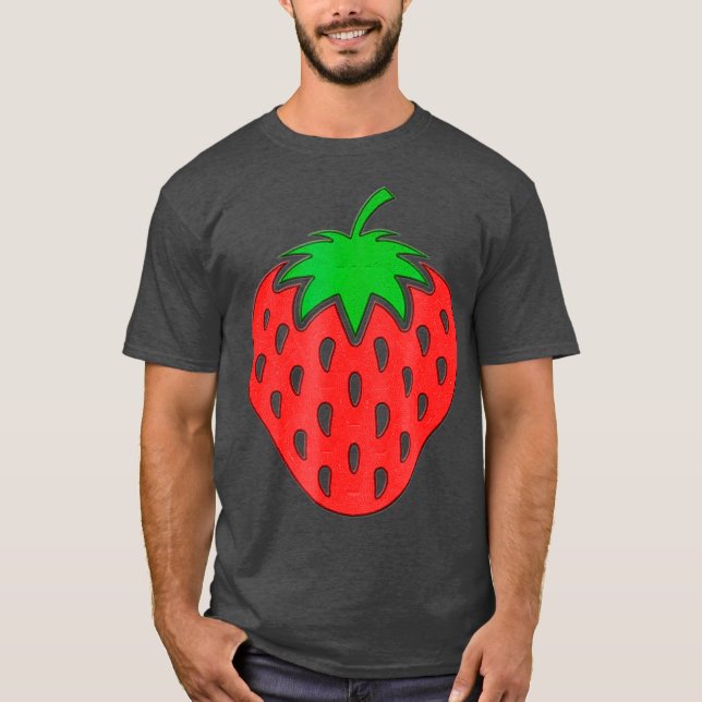 T-shirt Broderie fraise look mignon cool et (Devant)