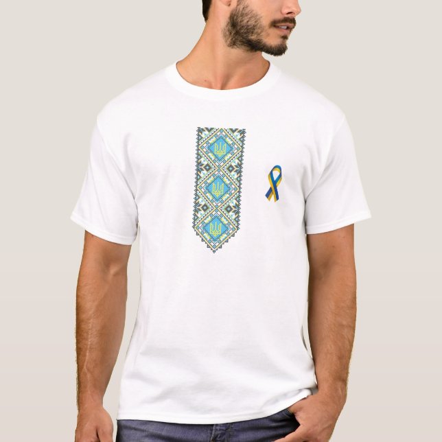 T-shirt Broderie Ukrainienne Vyshyvanka Pour Hommes Soutie (Devant)