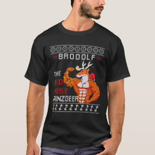 T-shirt Brodolf Le Nose Rouge Gainzdeer Gym Gros Noël
