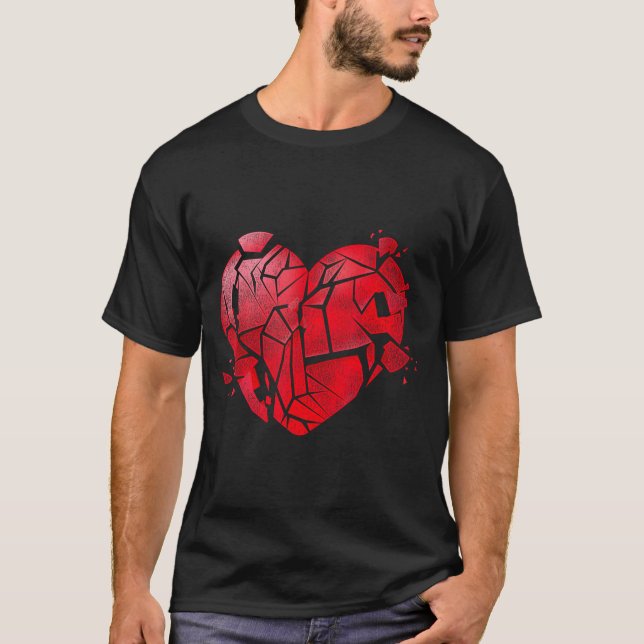T-shirt Broken Heart Anti Valentines Day  (Devant)