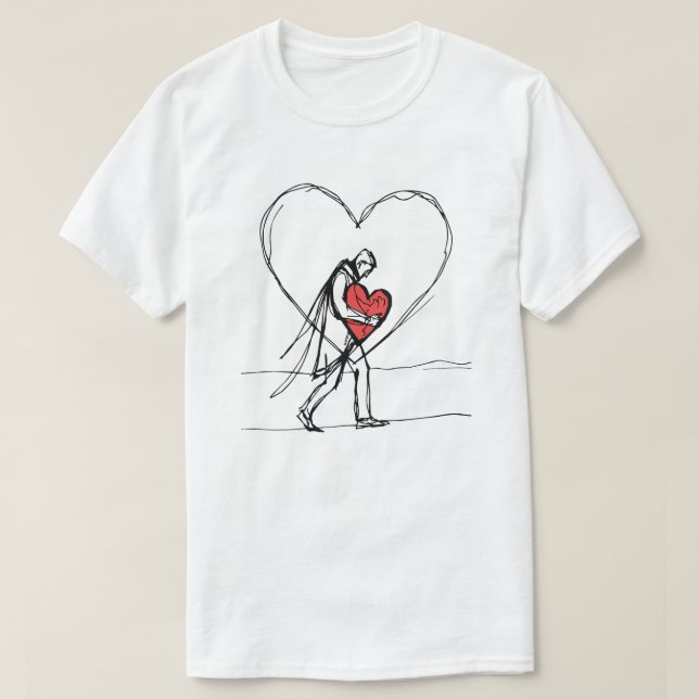 T-shirt Broken Heart Love Silhouette Emotional Art (Design devant)