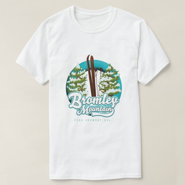 T-shirt Bromley Mountain Pérou Vermont US logo du ski (Design devant)